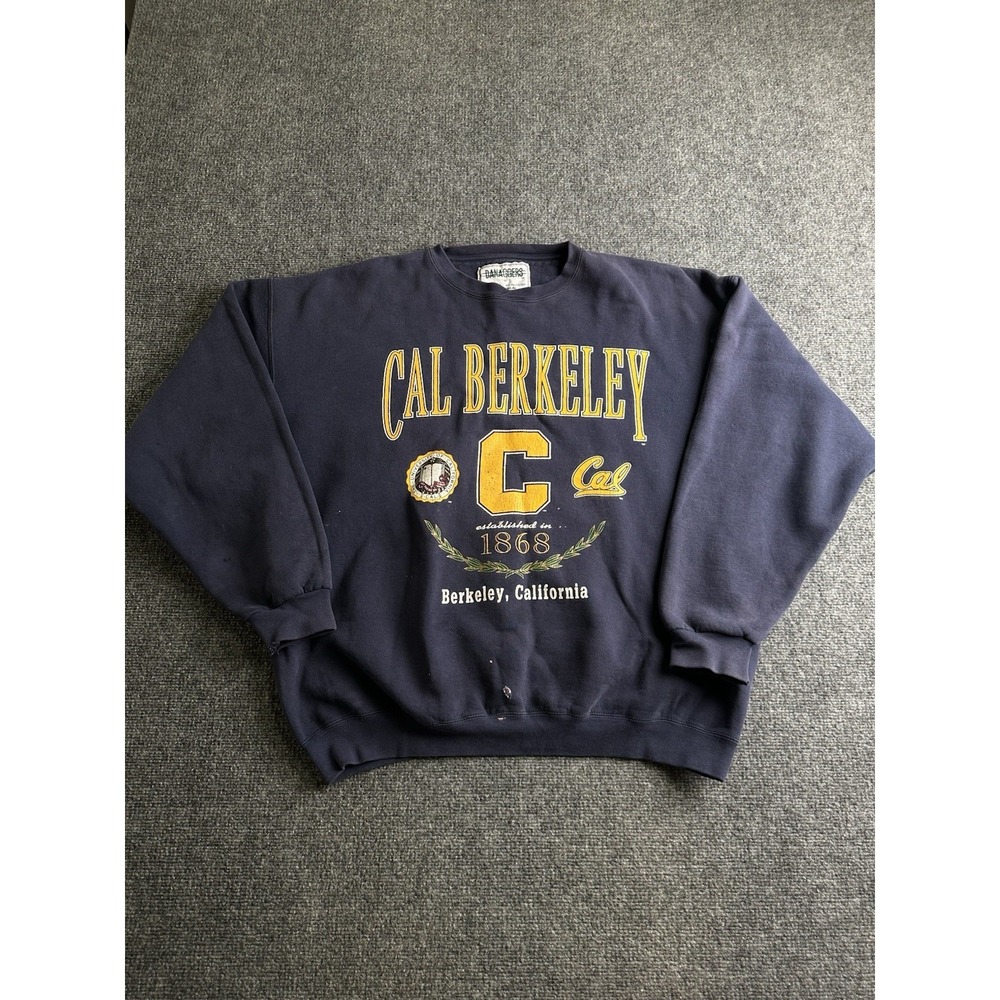 Mens 90s Cal Berkeley Dalmaggers Crewneck Sweatshirt Made in USA, Size XL